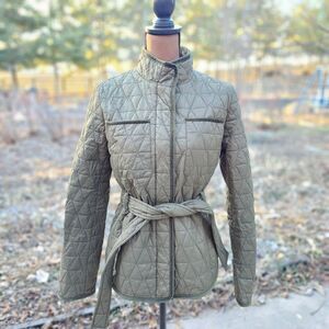 Halogen Womens Quilted Belted Jacket Coat Size M, Pre-owned
